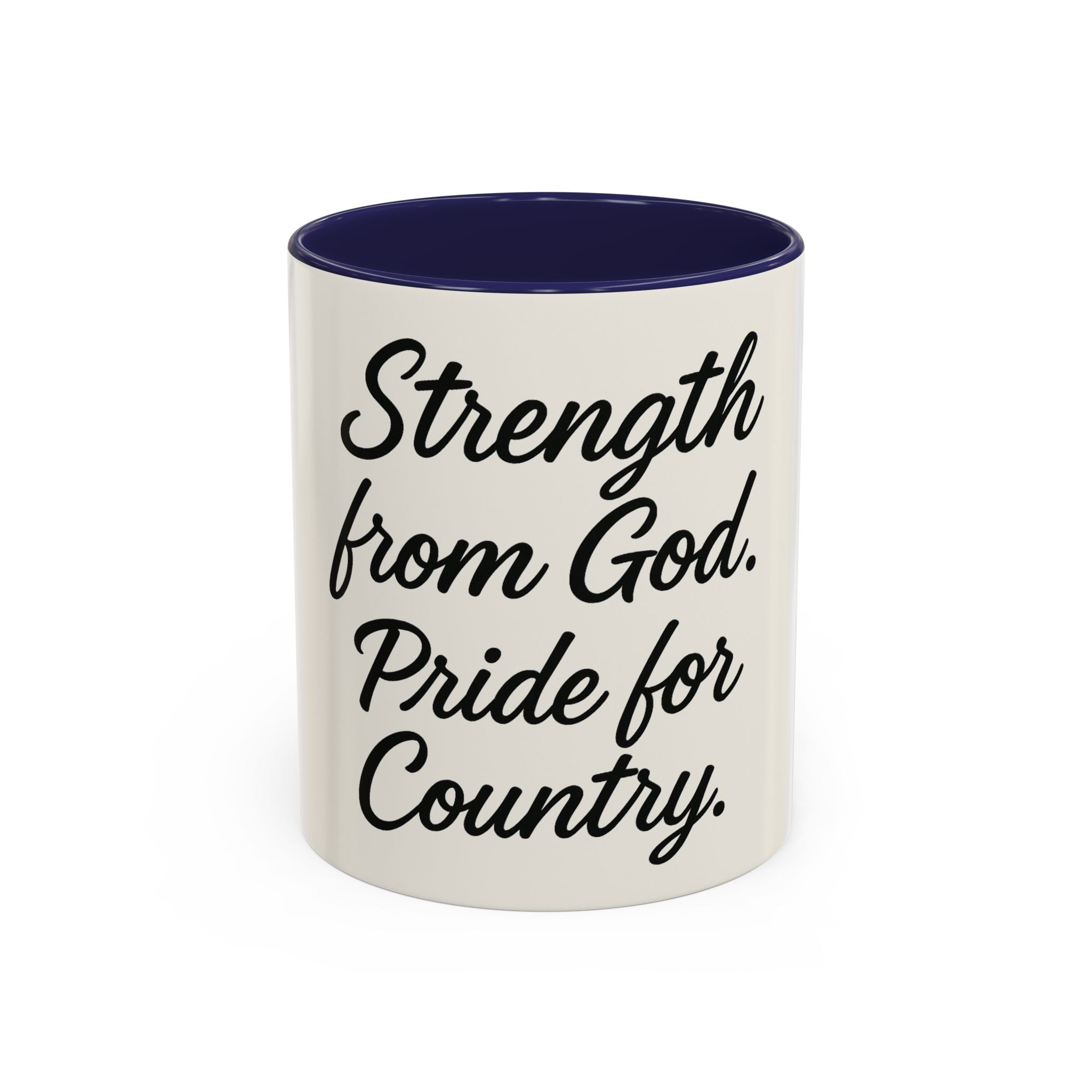 Faith & Country Coffee Mug | Strength from God | Fe y Patria USA (11, 15oz)